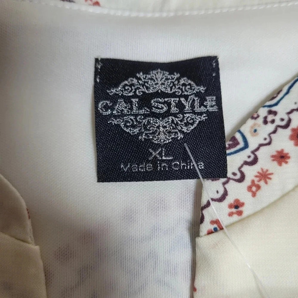 NWT Cal Style Paisley Print Tunic sz XL Babydoll Cut - Picture 5 of 11